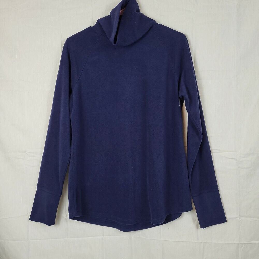 Tek Gear Womens Blue Turtle Neck Long Sleeve Fleece‎ Pullover Sweater Size Small